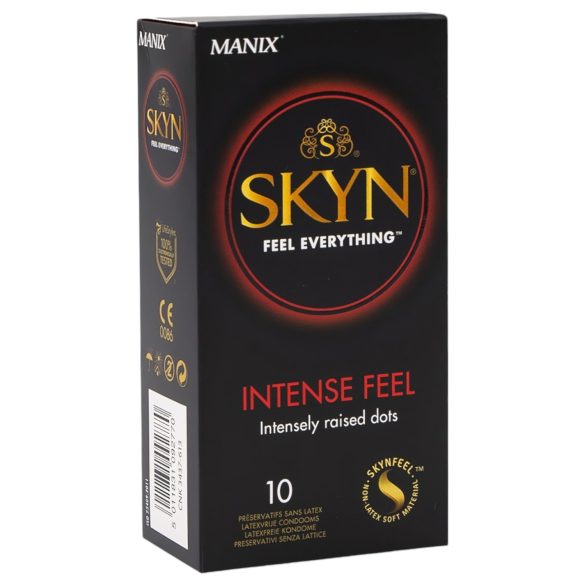 Manix SKYN Intense - lateks bez, rebrasti kondom sa perlama - 10 komada