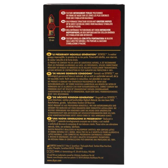 Manix SKYN Intense - lateks bez, rebrasti kondom sa perlama - 10 komada