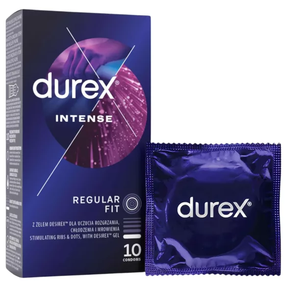 Durex Intense - lateks kondomi s rebrima i točkicama - 10 komada