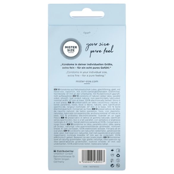 Mister Size - tanki kondom - 47mm - 10 komada