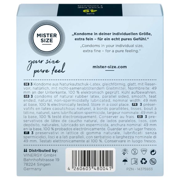 Mister Size - tanka kondom - 49mm - 3 komada
