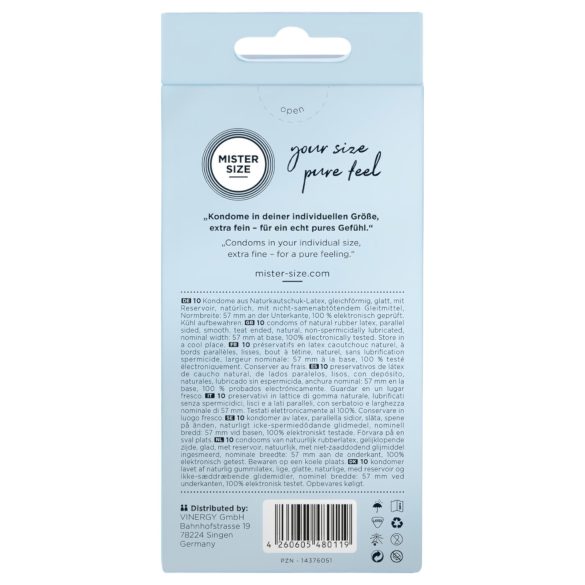 Mister Size - tanka kondom - 57mm - 10 komada