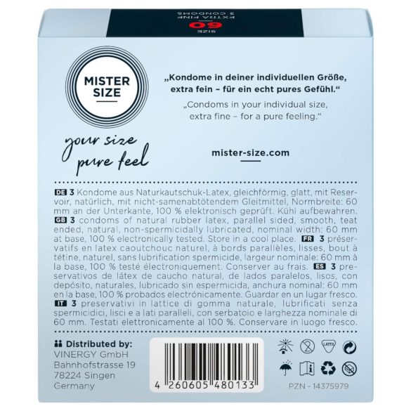 Mister Size - tanka kondom - 60mm - 3 komada
