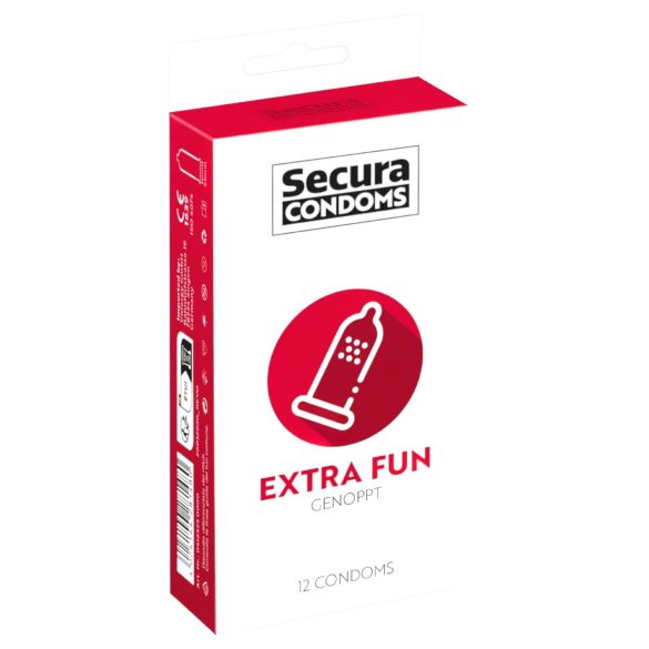 Secura Extra Fun - kondom s točkicama - 53mm - 12 komada