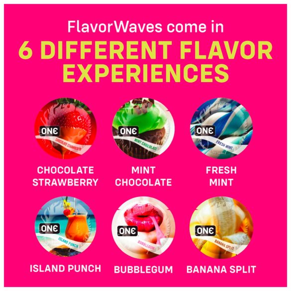 ONE Flavor Waves - aromatizirani kondom - mix okusa (12 kom)