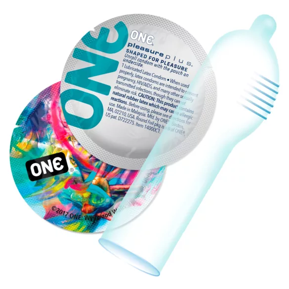 ONE Pleasure Plus - rebrasti kondom za dodatnu stimulaciju - 12 komada