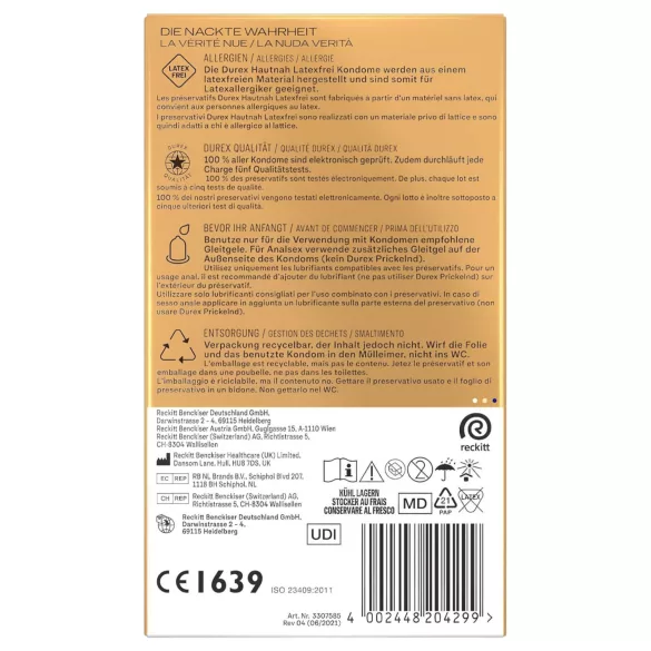 Durex Hautnah - lateks bez kondoma - 10 komada