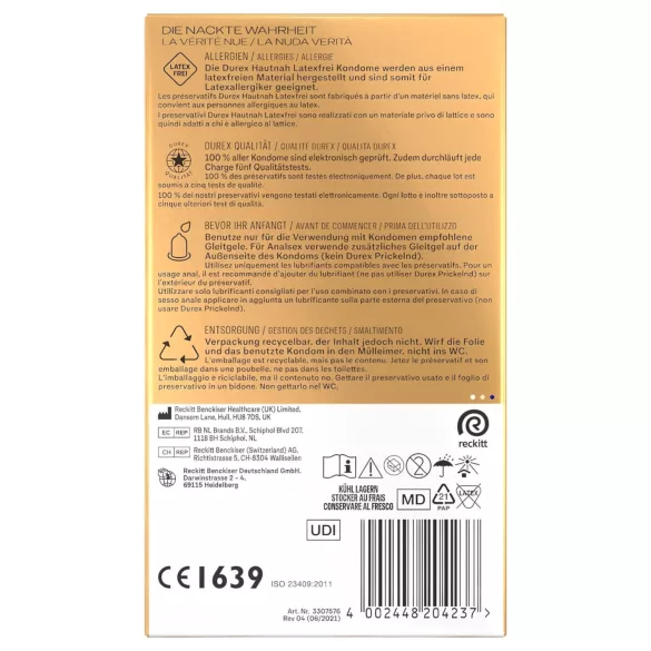 Durex Hautnah - lateks bez kondomi - 16 komada