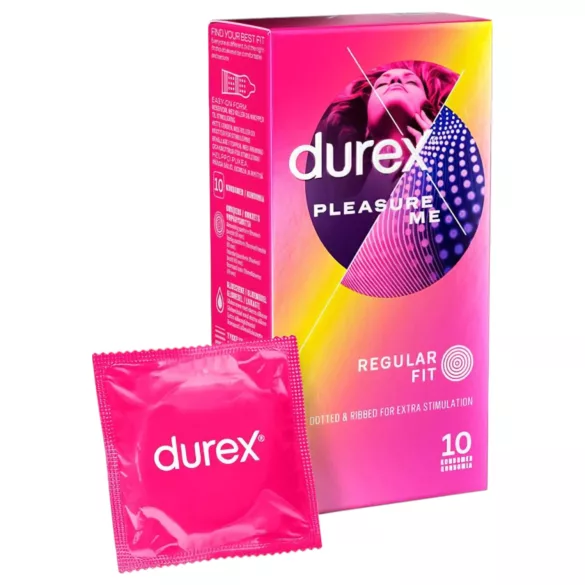 Durex Pleasure Me - rebrasti i točkasti kondom - 10 komada