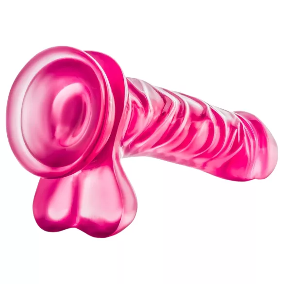 B Yours Basic 8 - realistični dildo s testisima - 23 cm - rozi