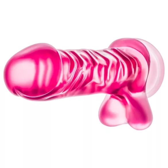 B Yours Basic 8 - realistični dildo s testisima - 23 cm - rozi