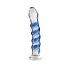 Icicles No. 5 - stakleni dildo spiralni oblik - prozirno/plavo