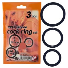 You2Toys - Silikonski prsten za penis set od 3 komada - crni