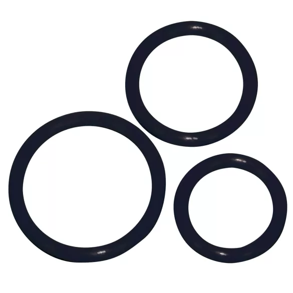 You2Toys - Silikonski prsten za penis set od 3 komada - crni