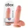 King Cock - realistični dildo s testisima - 18 cm - natur