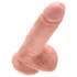 King Cock - realistični dildo s testisima - 18 cm - natur