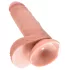 King Cock - realistični dildo s testisima - 18 cm - natur