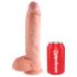King Cock - realistični dildo s testisima - 25 cm - natur