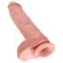 King Cock - realistični dildo s testisima - 25 cm - natur