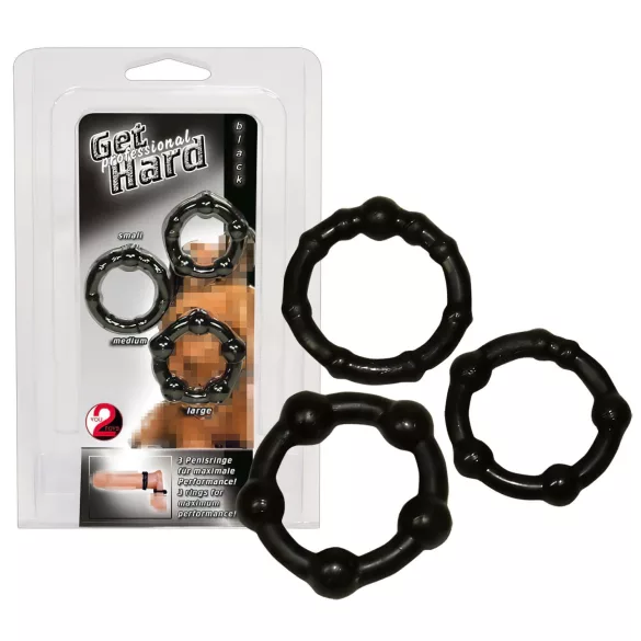 You2Toys - set prstenova za penis - 3 komada - crna