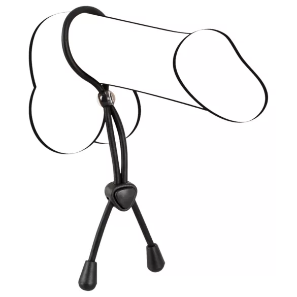 Bad Kitty - silikonski prsten za penis i testise - crni