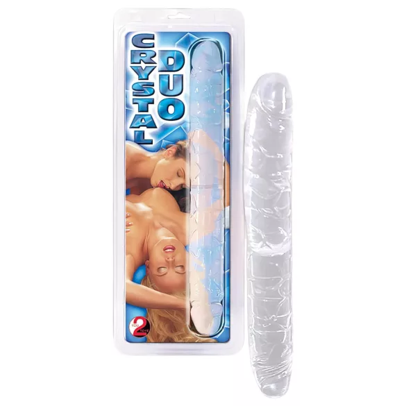 Kristal - dvostruki dildo - staklo - 34 cm