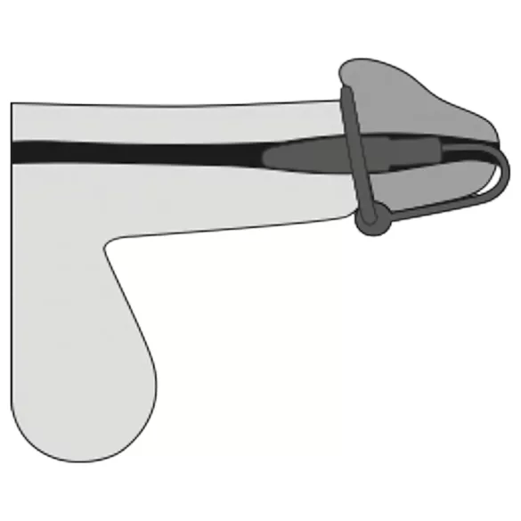 Penisplug - silikonski prsten za glavić s konusnim dilatatorom (ljubičasto-srebrni)