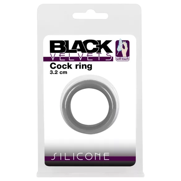 Black Velvets - penisni prsten debelih stijenki 3,2 cm - crni