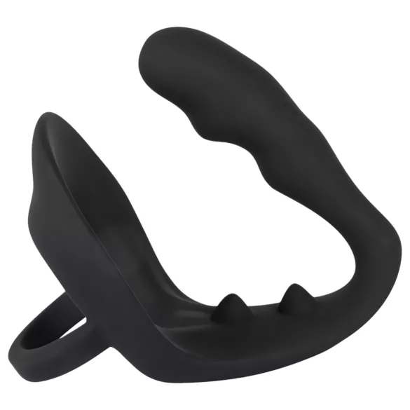 Black Velvets - analni dildo + prsten za penis i testise (crni)