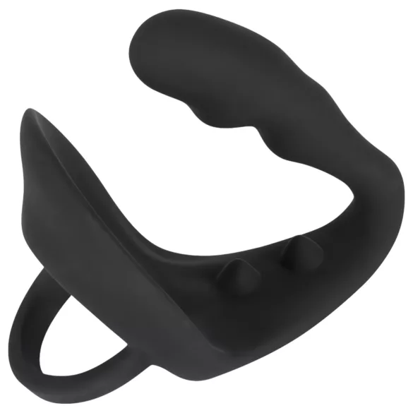 Black Velvets - analni dildo + prsten za penis i testise (crni)