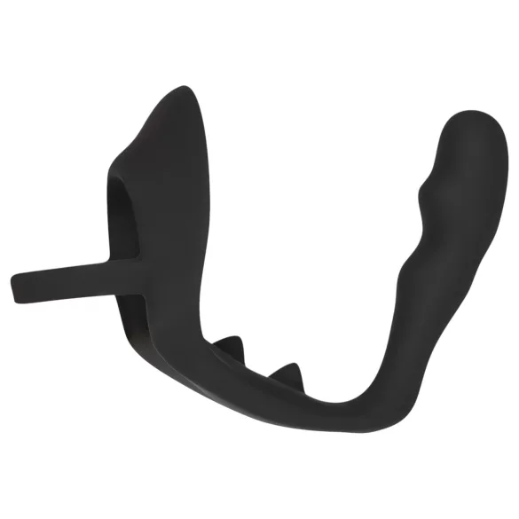 Black Velvets - analni dildo + prsten za penis i testise (crni)