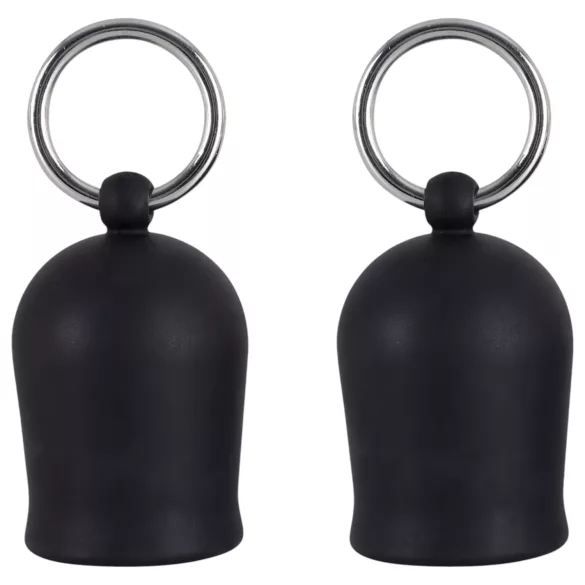 Black Velvets - sisaljka za bradavice s metalnim prstenom (crna)