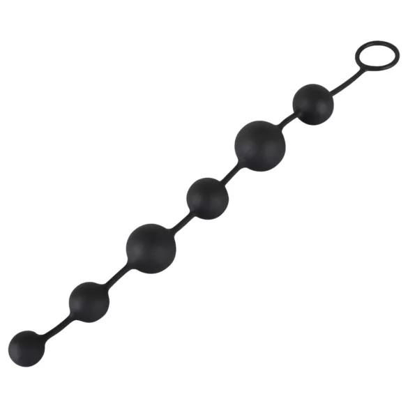 Black Velvets - analni dildo sa 6 kuglica - crni