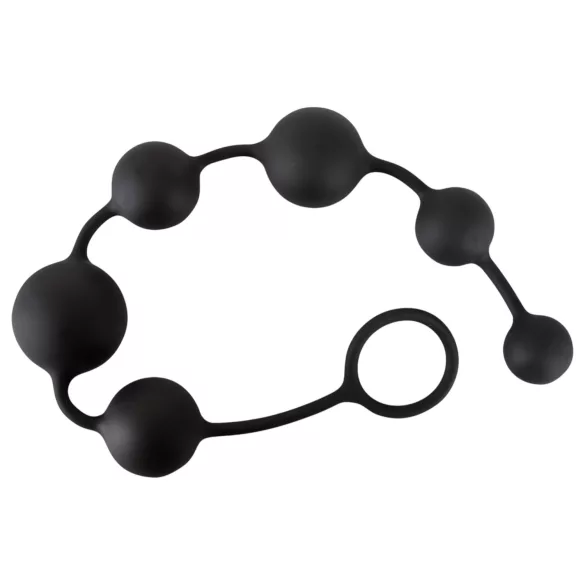 Black Velvets - analni dildo sa 6 kuglica - crni