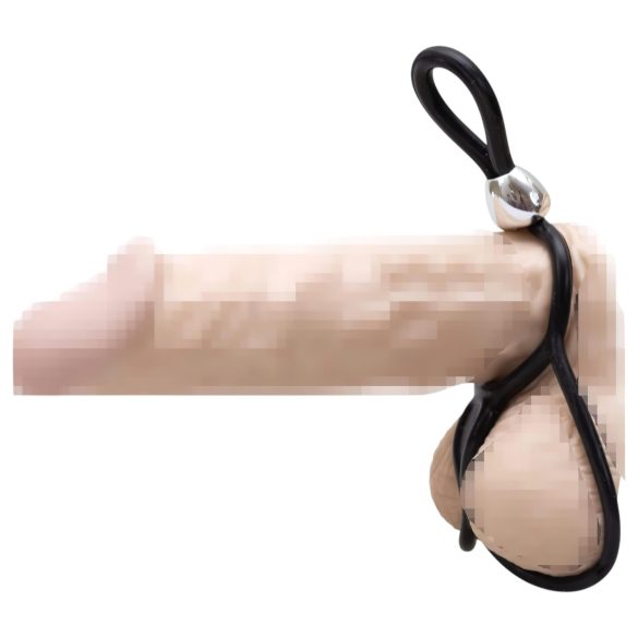 You2Toys - Prsten za penis i testise - trostruki, podesivi - crni