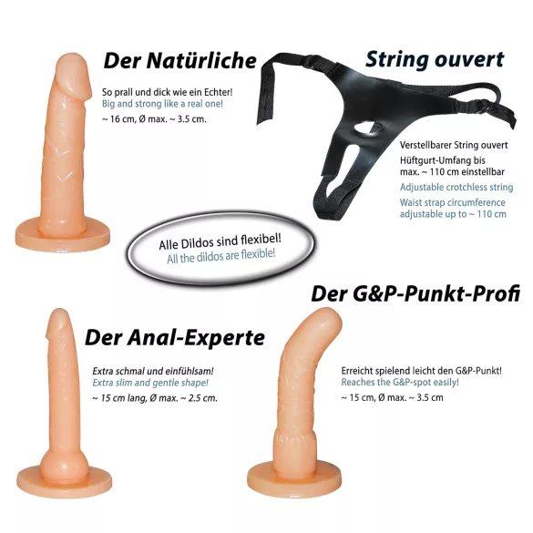 You2Toys - Set za strap-on dildove - natur