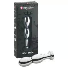   mystim O(h!)-thello - elektro analni čep s kuglicama - srebrni
