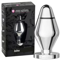 mystim - elektro analni plug - velik - srebrna