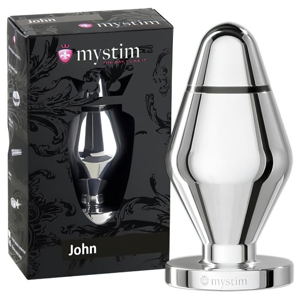 mystim Little John - elektro analni plug - srebrni (veliki)