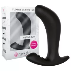 mystim Twisting Tom - elektro analni dildo - crni