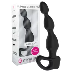 mystim - elektro analni dildo s kuglicama - crni
