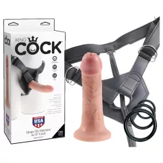 King Cock - strap-on dildo - 6 inča - prirodna boja