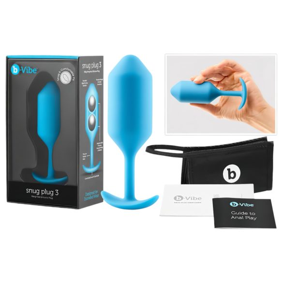 b-vibe - analni čep s dvostrukom kuglicom 180g - plavi