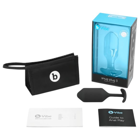 b-vibe - analni čep s dvostrukom kuglicom - 180g - crni