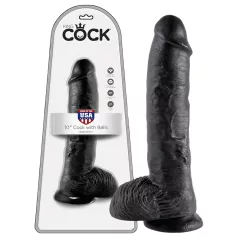 King Cock - Dildo s testisima - 25 cm - crni