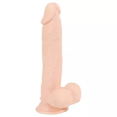   Nature Skin - realistični dildo s vakuum postoljem - prirodni - srednji