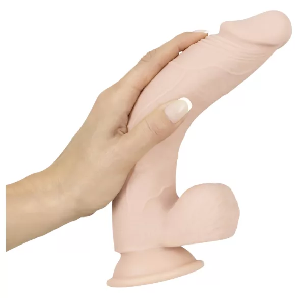 Nature Skin - realistični dildo s vakuum postoljem - prirodni - srednji
