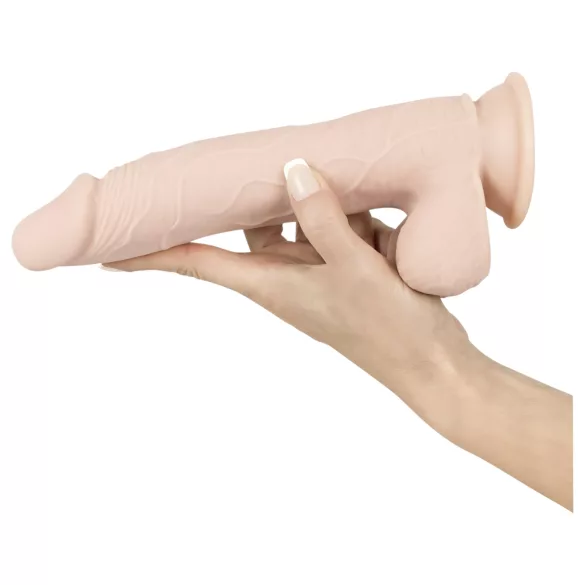 Nature Skin - realistični dildo s vakuum postoljem - prirodni - srednji