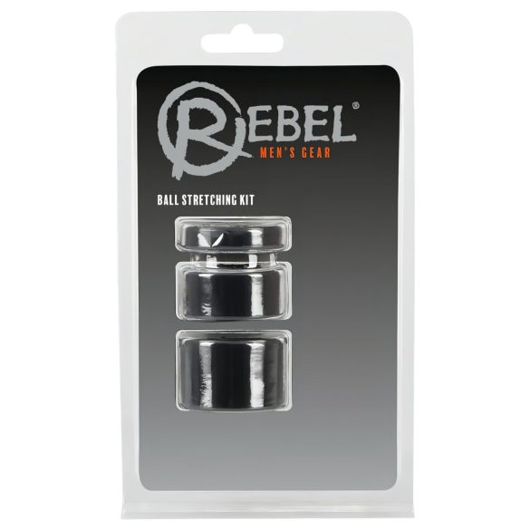 Rebel Ball - prsten i rastezač za penis i testise - (crna)