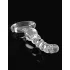Icicles No. 67 - stakleni dildo s kuglicama - prozirni